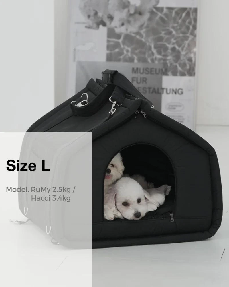 SSOOOK 2-In-1 Pet Bed W/ Handles In Black Or Beige 7 SSOOOK 2-In-1 Pet Bed W/ Handles In Black Or Beige - Image 7