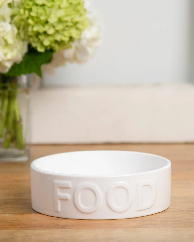 PARK LIFE DESIGNS Classic Food Ceramic Pet Bowl In White 1 PARK LIFE DESIGNS Classic Food Ceramic Pet Bowl In White