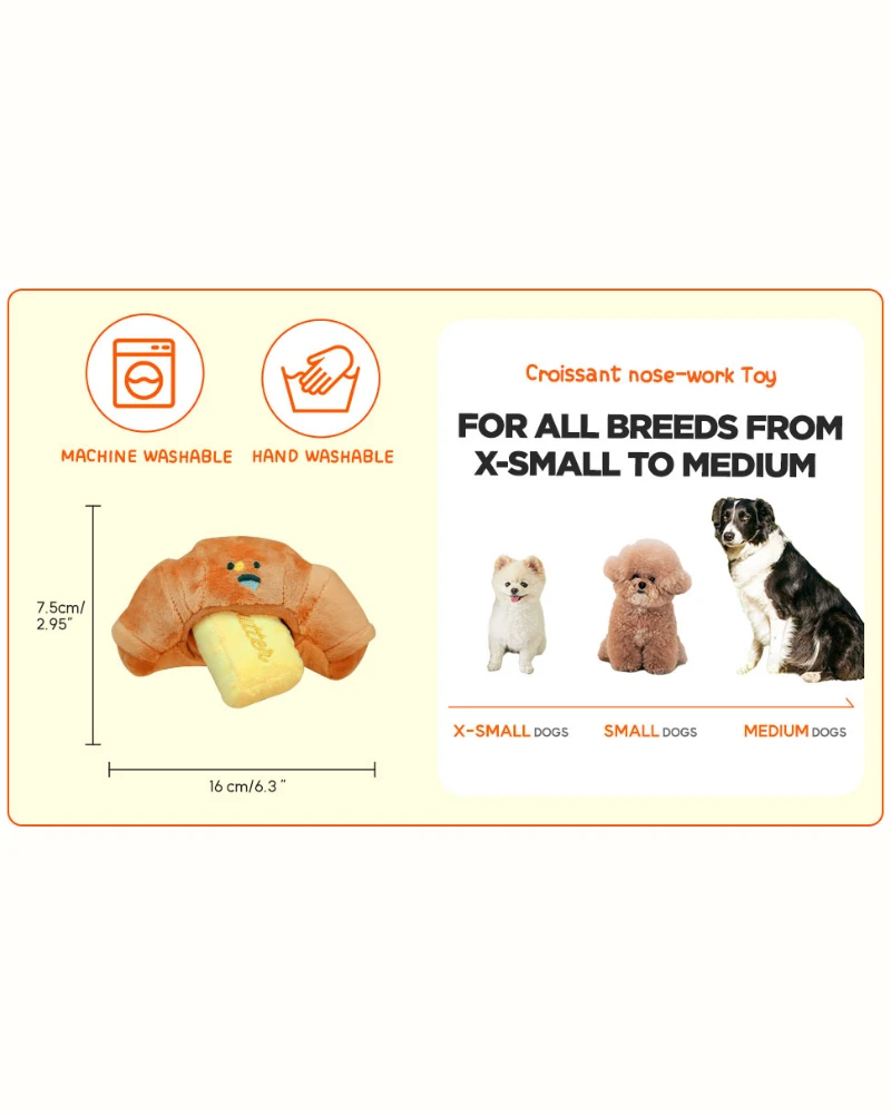BITE ME Buttered Croissant Nosework Dog Toy 7 BITE ME Buttered Croissant Nosework Dog Toy - Image 7