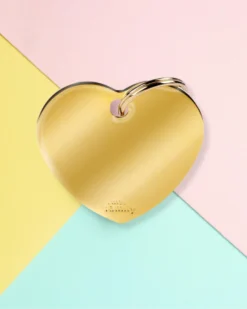 MY FAMILY Sweet Heart In Golden Brass Custom Pet ID Tag
