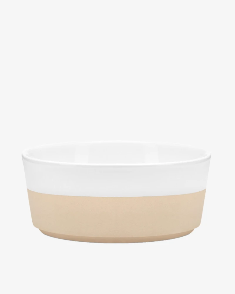 WAGGO Textured Dipper Ceramic Dog Bowl In White 2 WAGGO Textured Dipper Ceramic Dog Bowl In White - Image 2