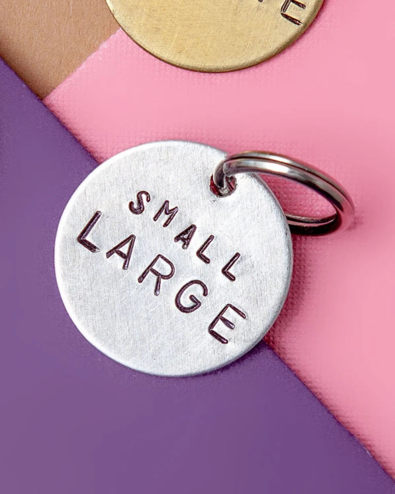 WOWIE GOODS Custom-Stamped Round Pet Name Tag In Copper, Brass, Or Aluminum (Custom/Drop-Ship) 9 WOWIE GOODS Custom-Stamped Round Pet Name Tag In Copper, Brass, Or Aluminum (Custom/Drop-Ship) - Image 9