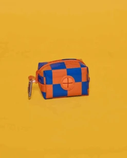 WARE OF THE DOG Checkered Vinyl Poo Pouch Holder