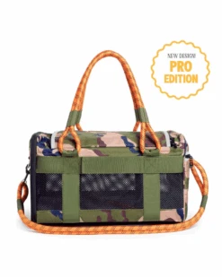 ROVERLUND Out-Of-Offfice Pet Carrier Pro Edition In Camo With Orange Straps