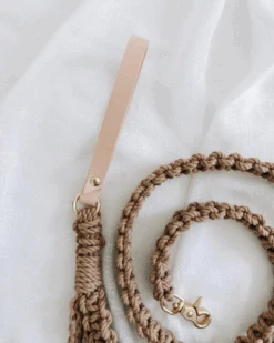 EMBER & IVORY Macrame And Leather Dog Leash In Brown (Made In The USA) 5 EMBER & IVORY Macrame And Leather Dog Leash In Brown (Made In The USA) -Pet Sale Shop 1 840c96f9 2788 442b 853c 9cbb868fd509