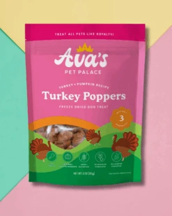 AVA'S PET PALACE Freeze-Dried Turkey Poppers Dog Treats