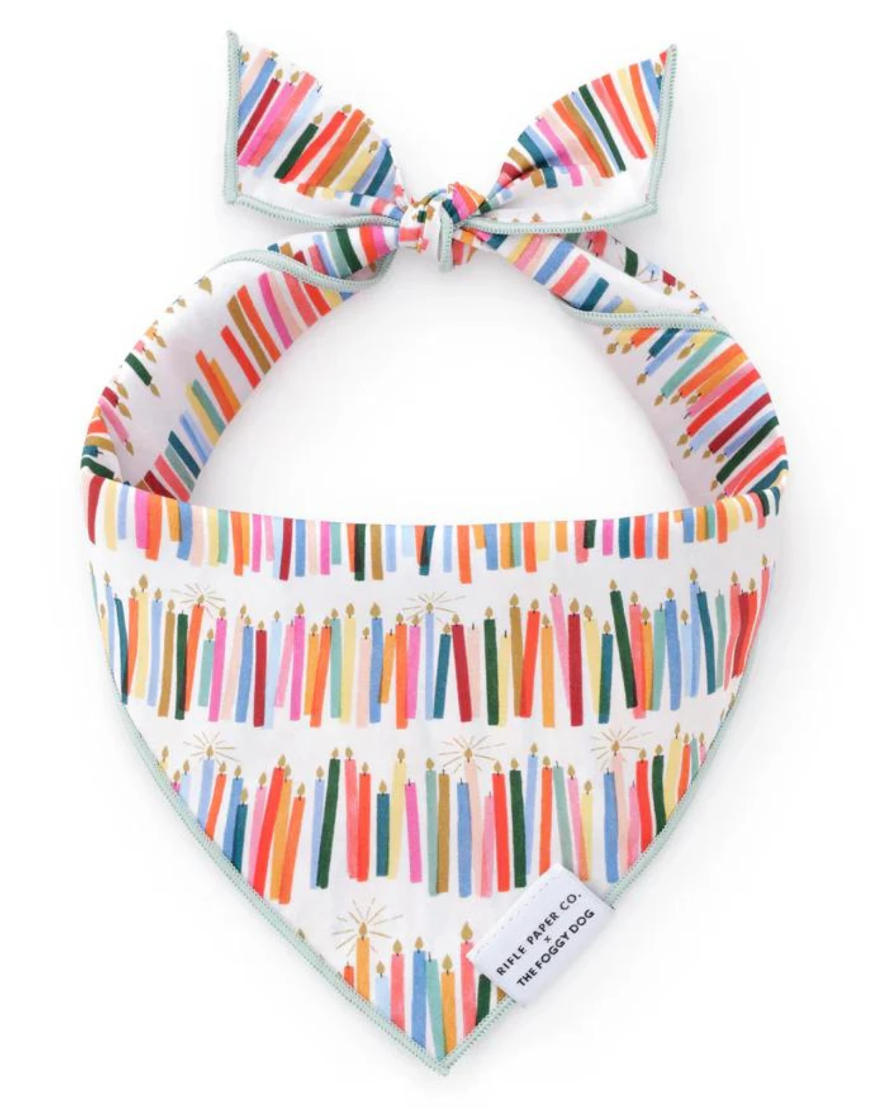 THE FOGGY DOG Rifle Paper Co. X TFD Birthday Candles Dog Bandana 2 THE FOGGY DOG Rifle Paper Co. X TFD Birthday Candles Dog Bandana - Image 2
