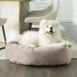 JAX & BONES Donut Dog Bed In Vintage Velour (Direct-Ship)<br>(Made In The USA)