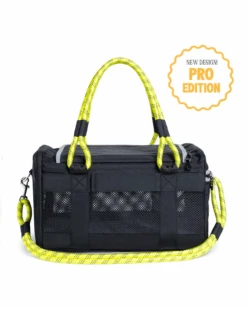 ROVERLUND Out-Of-Offfice Pet Carrier Pro Edition In Black With Neon Yellow Straps