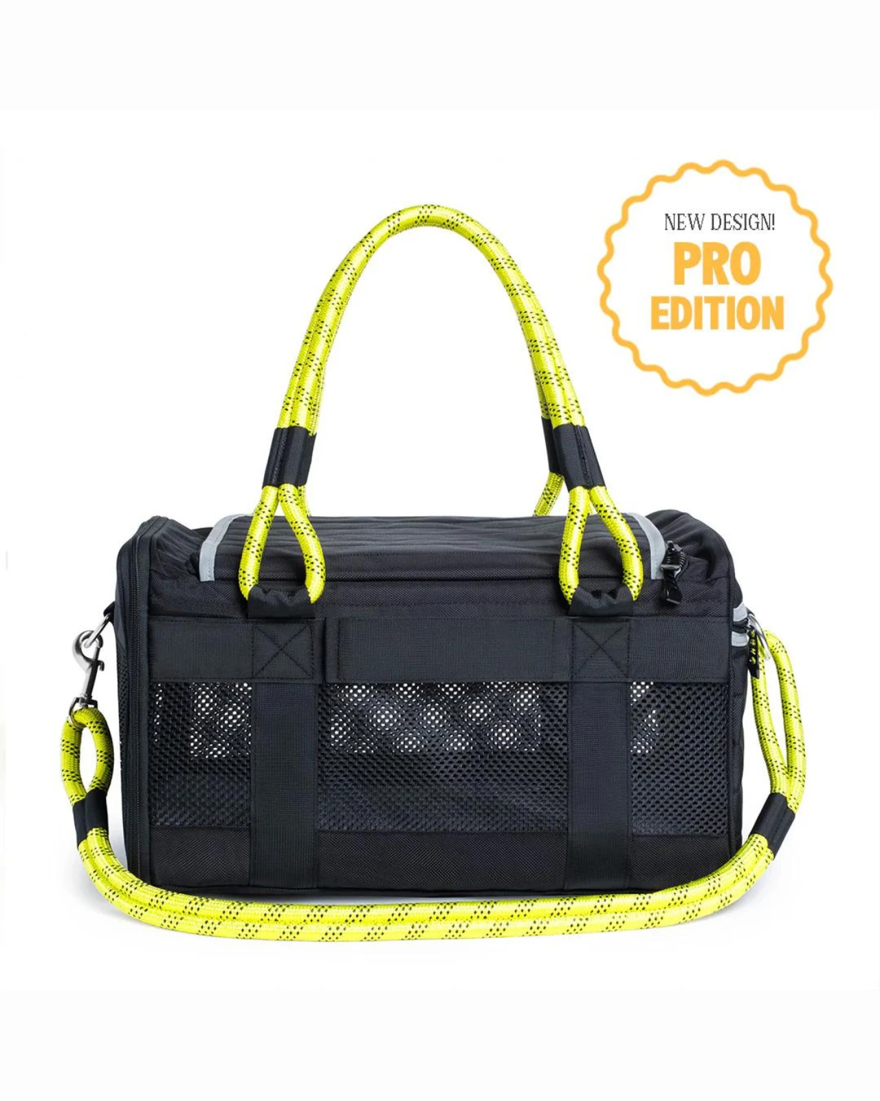 ROVERLUND Out-Of-Offfice Pet Carrier Pro Edition In Black With Neon Yellow Straps 1 ROVERLUND Out-Of-Offfice Pet Carrier Pro Edition In Black With Neon Yellow Straps