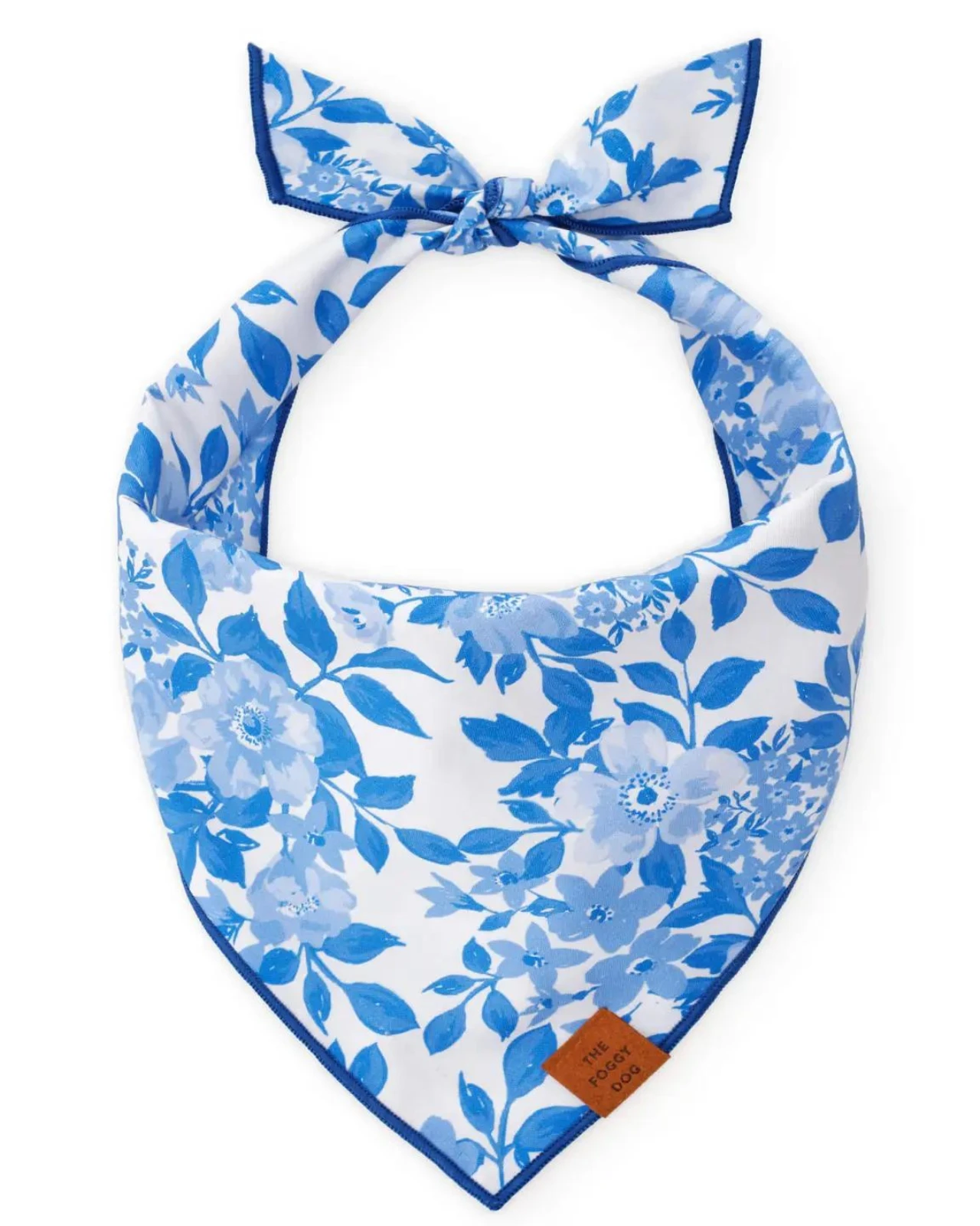 THE FOGGY DOG Blue Roses Spring Dog Bandana (Made In The USA) 2 THE FOGGY DOG Blue Roses Spring Dog Bandana (Made In The USA) - Image 2