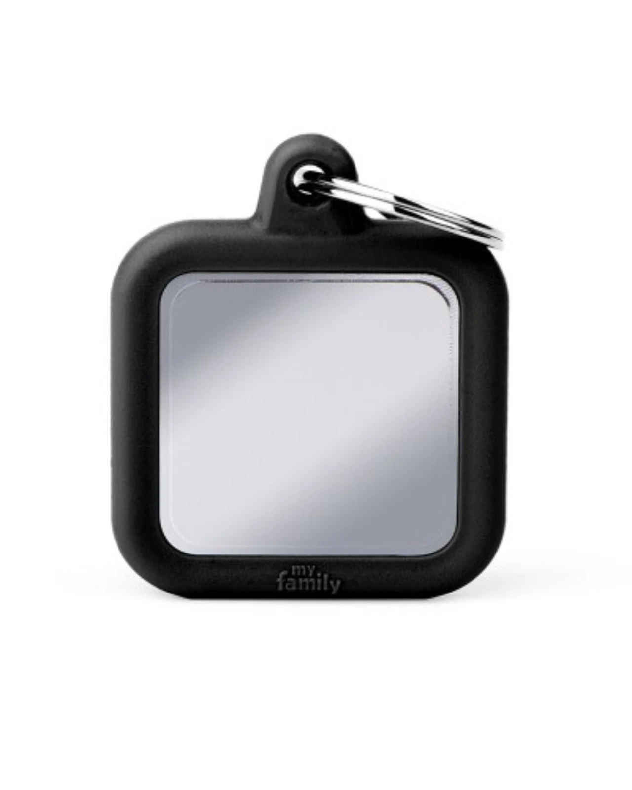 MY FAMILY Hushtag Chrome Plated Brass Square Custom Pet ID Tag 3 MY FAMILY Hushtag Chrome Plated Brass Square Custom Pet ID Tag - Image 3