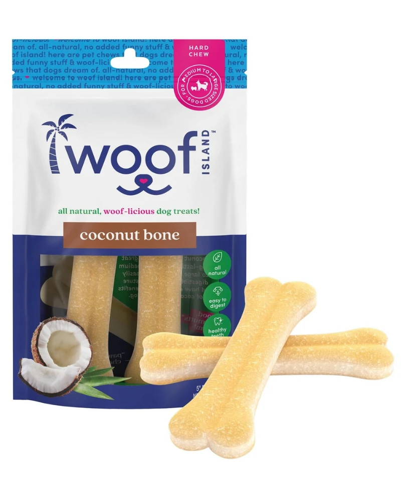 WOOF ISLAND All Natural Coconut Dog Bone Treat (2-Pack) 2 WOOF ISLAND All Natural Coconut Dog Bone Treat (2-Pack) - Image 2