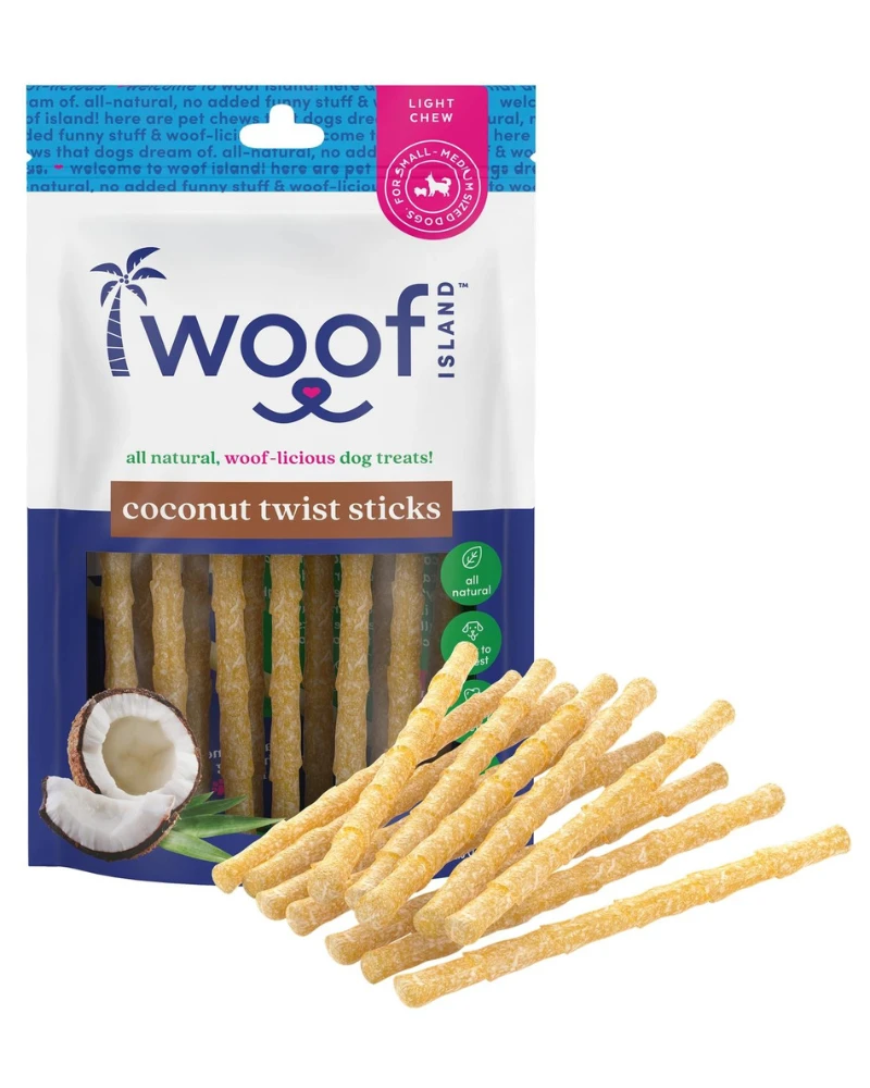 WOOF ISLAND All Natural Coconut Dog Twist Sticks Treat (12-Pack) 2 WOOF ISLAND All Natural Coconut Dog Twist Sticks Treat (12-Pack) - Image 2