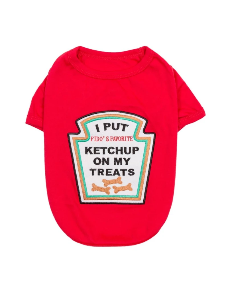 PARISIAN PETS Ketchup Licker Dog T-Shirt 3 PARISIAN PETS Ketchup Licker Dog T-Shirt - Image 3