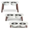 MESSY MUTTS Elevated Double Feeder Bowls W/ Adjustable Stand