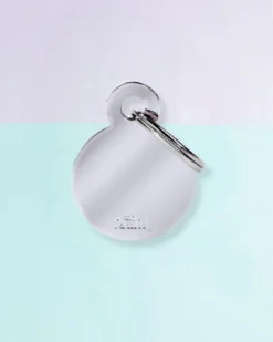MY FAMILY Chic Circle Chrome Custom Pet ID Tag