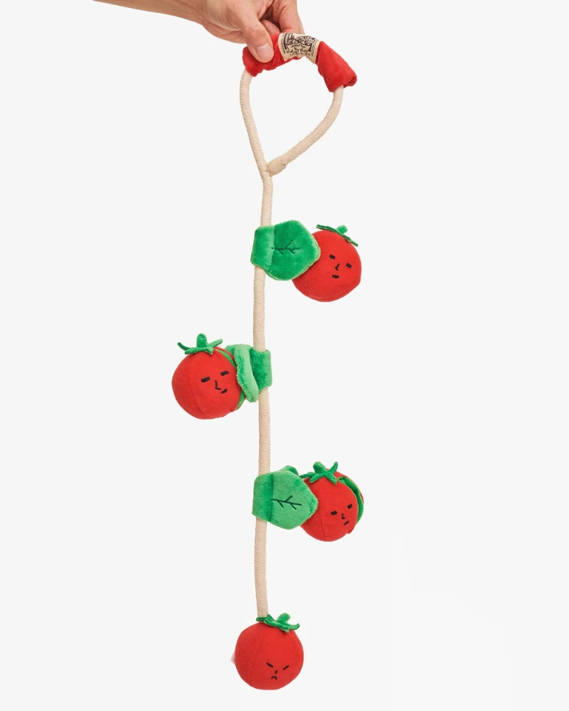 THE FURRYFOLKS Cherry Tomato Nose Work & Tug Dog Toy 3 THE FURRYFOLKS Cherry Tomato Nose Work & Tug Dog Toy - Image 3