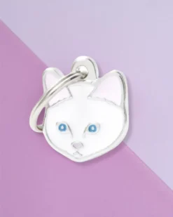 MY FAMILY White Cat Custom Pet ID Tag