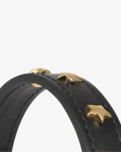 BRANNI Black Nara Leather Dog Collar With Brass Stars (Made In Italy) -Pet Sale Shop 3 3e09d3c2 9b44 4d28 ba81 f70b3eee2109
