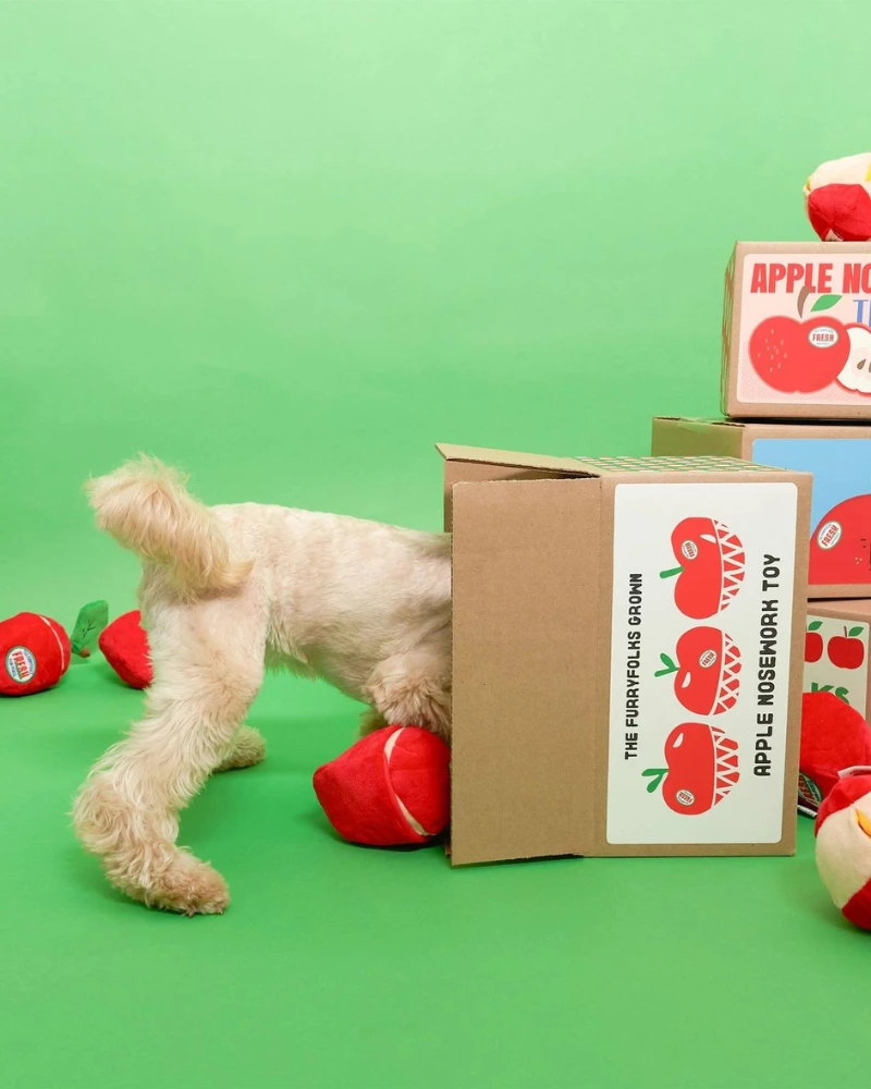 THE FURRY FOLKS Apple Nosework Dog Toy 5 THE FURRY FOLKS Apple Nosework Dog Toy - Image 5