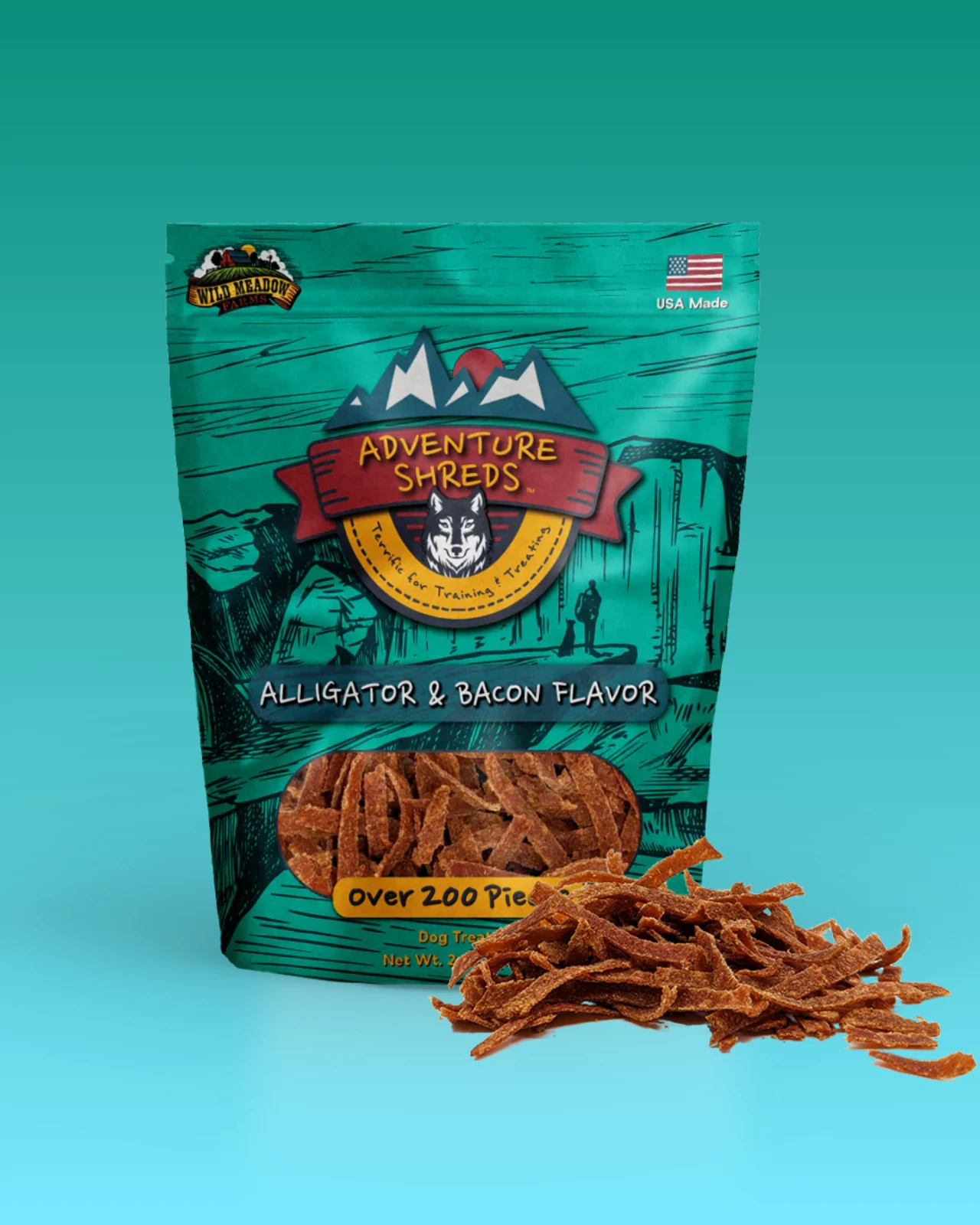 WILD MEADOW Adventure Shreds Alligator Dog Treat (Made In The USA) 1 WILD MEADOW Adventure Shreds Alligator Dog Treat (Made In The USA)