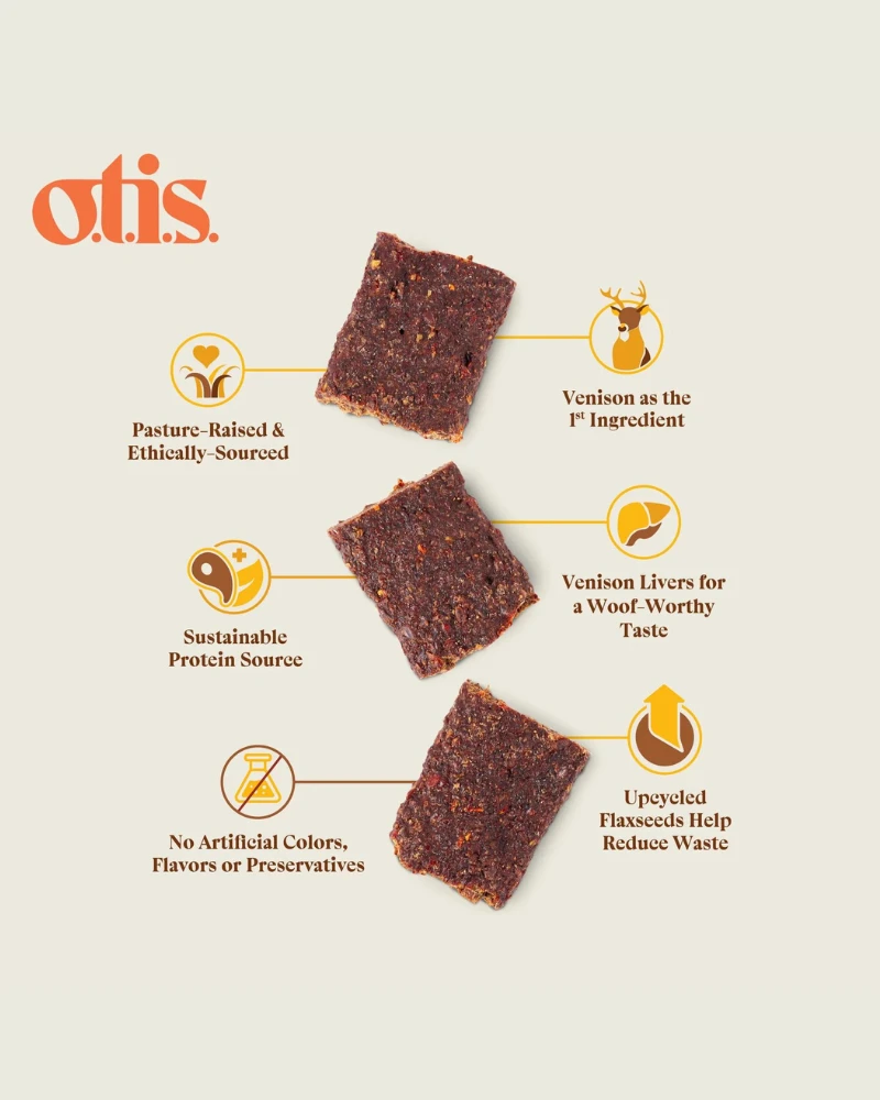 O.T.I.S. Wild Things Venison Jerky Dog Treat 4 O.T.I.S. Wild Things Venison Jerky Dog Treat - Image 4