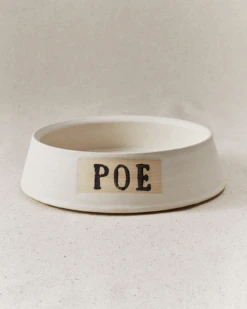 STYLE UNION HOME Poe Pet Bowl In Blanc (Made In The USA) (Custom/Direct-Ship)