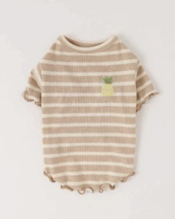 MONCHERI Ribbed Fruit Dog T-Shirts In Cherry Or Pineapple