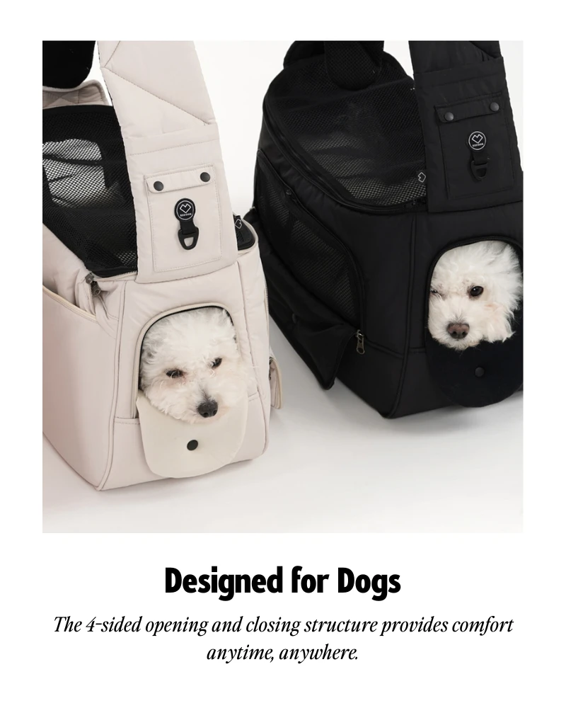 SSOOOK Dog Sling Bag In Black Or Beige 6 SSOOOK Dog Sling Bag In Black Or Beige - Image 6