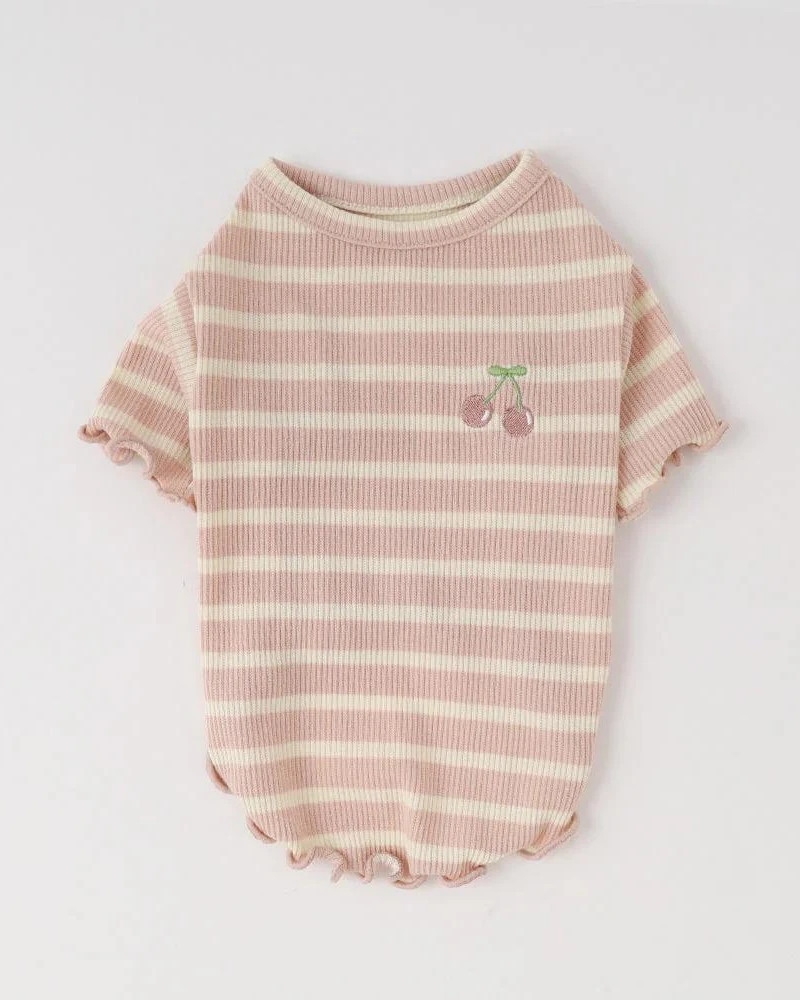 MONCHERI Ribbed Fruit Dog T-Shirts In Cherry Or Pineapple 2 MONCHERI Ribbed Fruit Dog T-Shirts In Cherry Or Pineapple - Image 2