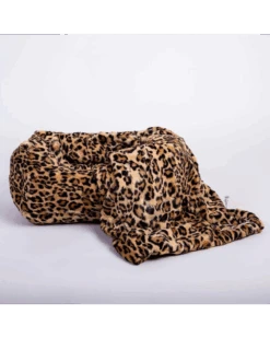 HELLO DOGGIE Cashmere Collection Faux-Fur Dog Bed In Leopard (Custom/Direct-Ship) (Made In The USA)