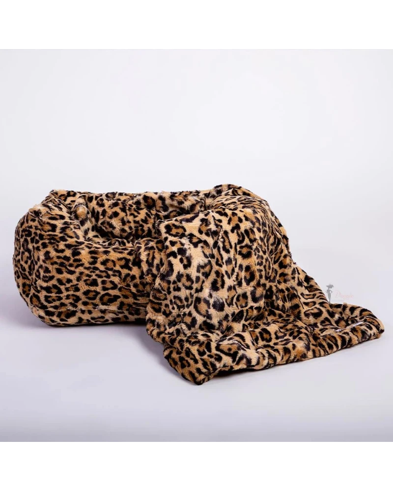 HELLO DOGGIE Cashmere Collection Faux-Fur Dog Bed In Leopard (Custom/Direct-Ship) (Made In The USA) 1 HELLO DOGGIE Cashmere Collection Faux-Fur Dog Bed In Leopard (Custom/Direct-Ship) (Made In The USA)