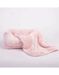HELLO DOGGIE Cashmere Collection Faux-Fur Dog Bed In Pink Fawn (Custom/Direct-Ship) (Made In The USA)