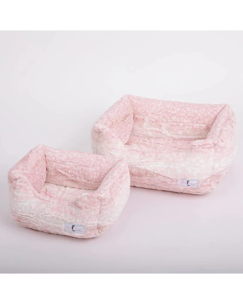 HELLO DOGGIE Cashmere Collection Faux-Fur Dog Bed In Pink Fawn (Custom/Direct-Ship) (Made In The USA) 2 HELLO DOGGIE Cashmere Collection Faux-Fur Dog Bed In Pink Fawn (Custom/Direct-Ship) (Made In The USA) - Image 2