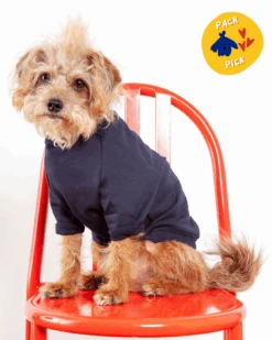 DOG & CO. COLLECTION Cut-Sleeve Crewneck Pullover In New Navy<br>(Made In NYC!) (FINAL SALE)
