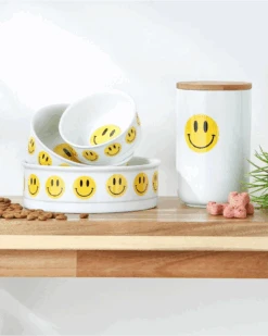BONE DRY Let's Get Happy Smiley Face Pet Bowls 8 BONE DRY Let's Get Happy Smiley Face Pet Bowls -Pet Sale Shop 80