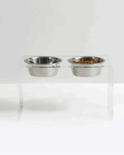 HIDDIN Clear Lucite Double Bowl Pet Feeder (Made In The USA) (Direct-Ship) 32 HIDDIN Clear Lucite Double Bowl Pet Feeder (Made In The USA) (Direct-Ship) -Pet Sale Shop 95