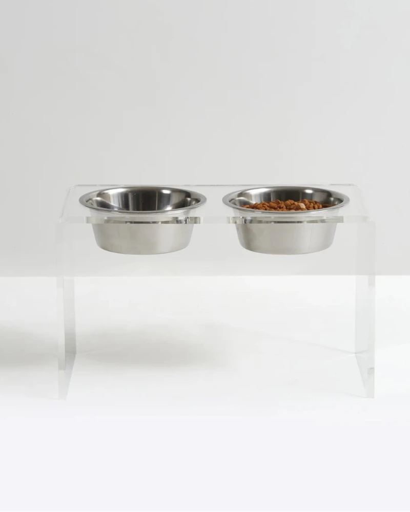 HIDDIN Clear Lucite Double Bowl Pet Feeder (Made In The USA) (Direct-Ship) 14 HIDDIN Clear Lucite Double Bowl Pet Feeder (Made In The USA) (Direct-Ship) - Image 14