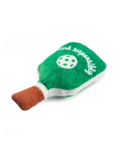 HAUTE DIGGITY DOG Green Stripe Pickleball Paddle Plush Squeaky Dog Toy -Pet Sale Shop 98