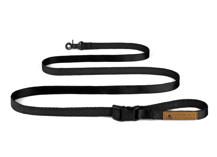 CHARLIE'S BACKYARD Adjustable Easy Dog Leash In Black 6 CHARLIE'S BACKYARD Adjustable Easy Dog Leash In Black - Image 6