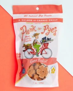 PUNK N PYES Gone Fishin' Salmon & Carrot Gluten Free Dog Treats </br> (Made In The USA)