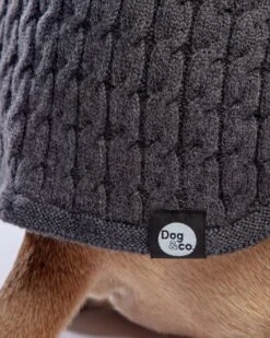 DOG & CO. COLLECTION The Uptown Cable Knit Sweater In City Slush Grey Merino Wool (Made In NYC) 18 DOG & CO. COLLECTION The Uptown Cable Knit Sweater In City Slush Grey Merino Wool (Made In NYC) -Pet Sale Shop Dog CO 1C5A2187