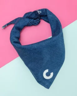 THRIFT DOG Custom Initial Bandana In Dark Denim (Drop-Ship)
