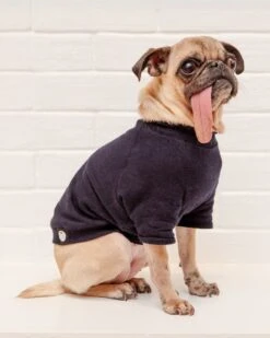 DOG & CO. COLLECTION Cut-Sleeve Crewneck Pullover In New Navy<br>(Made In NYC!) (FINAL SALE) -Pet Sale Shop Dog Co 0796 1