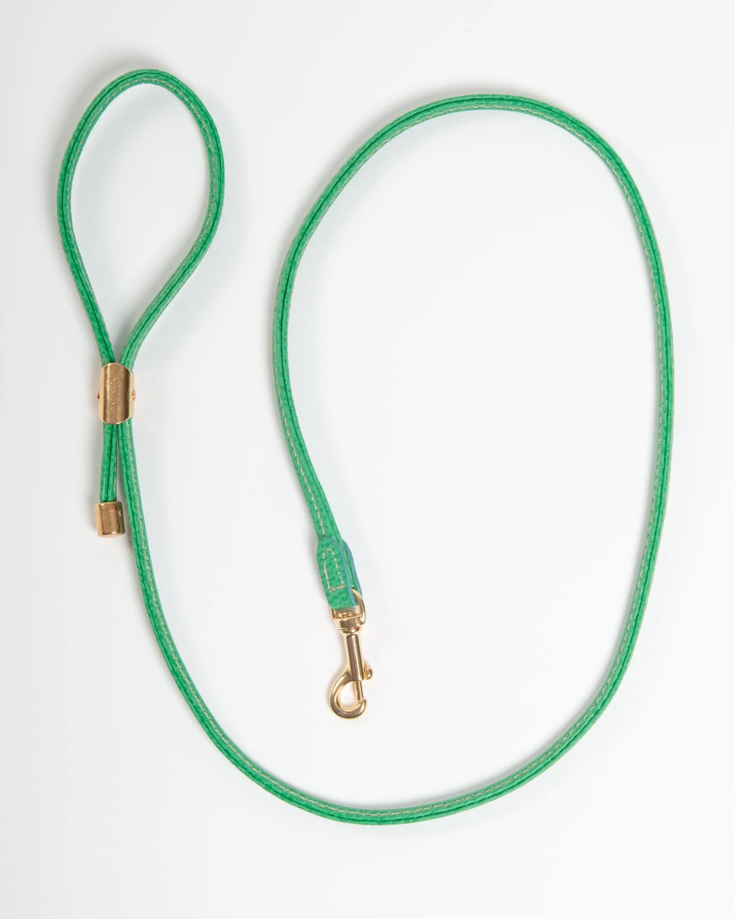 LA CINOPELCA Italian Leather Dog Leash In Green 2 LA CINOPELCA Italian Leather Dog Leash In Green - Image 2