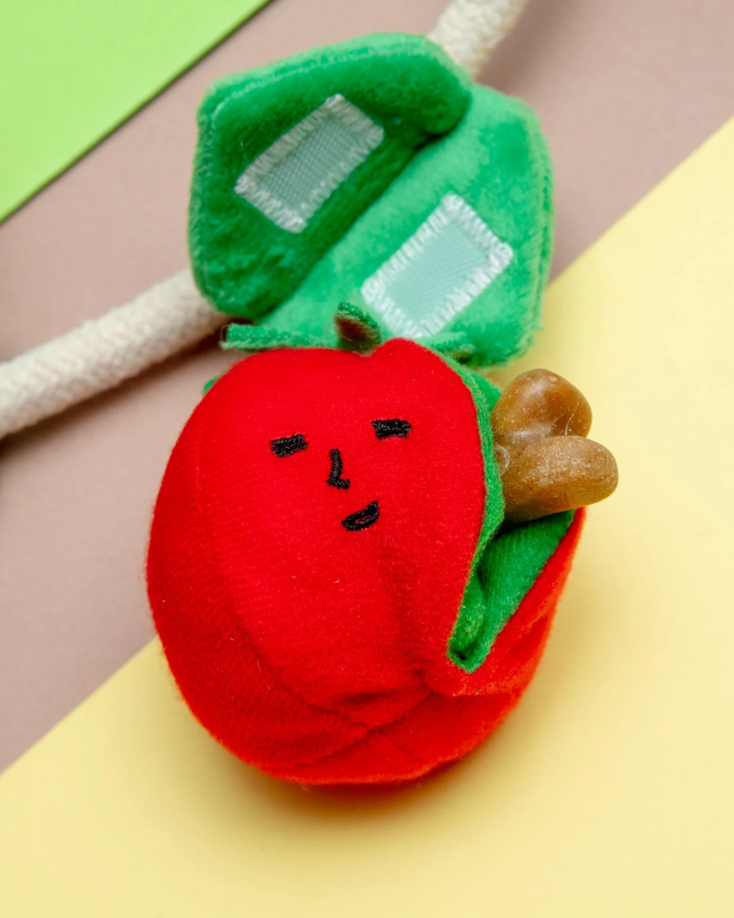 THE FURRYFOLKS Cherry Tomato Nose Work & Tug Dog Toy 2 THE FURRYFOLKS Cherry Tomato Nose Work & Tug Dog Toy - Image 2