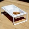 YAMAZAKI Tower Pet Food Bowl In White