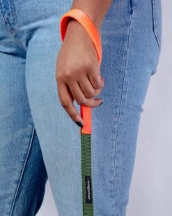 WAGWEAR Nylon Dog Leash In Olive & Neon Orange (Made In The USA)