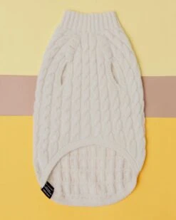 DOG & CO. COLLECTION The Uptown Cable Knit Sweater In Natural American Cotton (Made In NYC) 7 DOG & CO. COLLECTION The Uptown Cable Knit Sweater In Natural American Cotton (Made In NYC) -Pet Sale Shop Dog Co 1C5A1691 1639x 1af58087 439d 4918 bddc dce474063493
